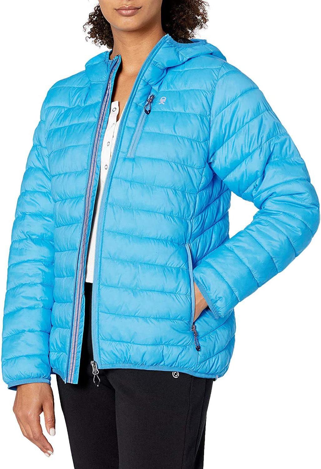 imageLittle Donkey Andy Womens Packable Lightweight Puffer Jacket Hooded Windproof Winter Coat with Recycled InsulationPackable Aqua