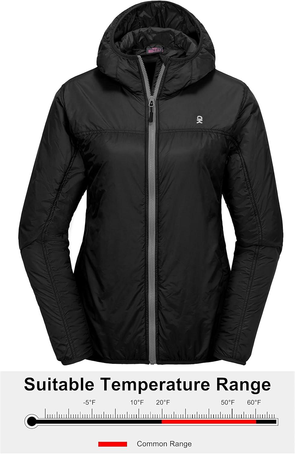 imageLittle Donkey Andy Womens Packable Lightweight Running Jacket Water Resistant Hooded Windbreaker for Hiking Cycling CampingB Insulation Black