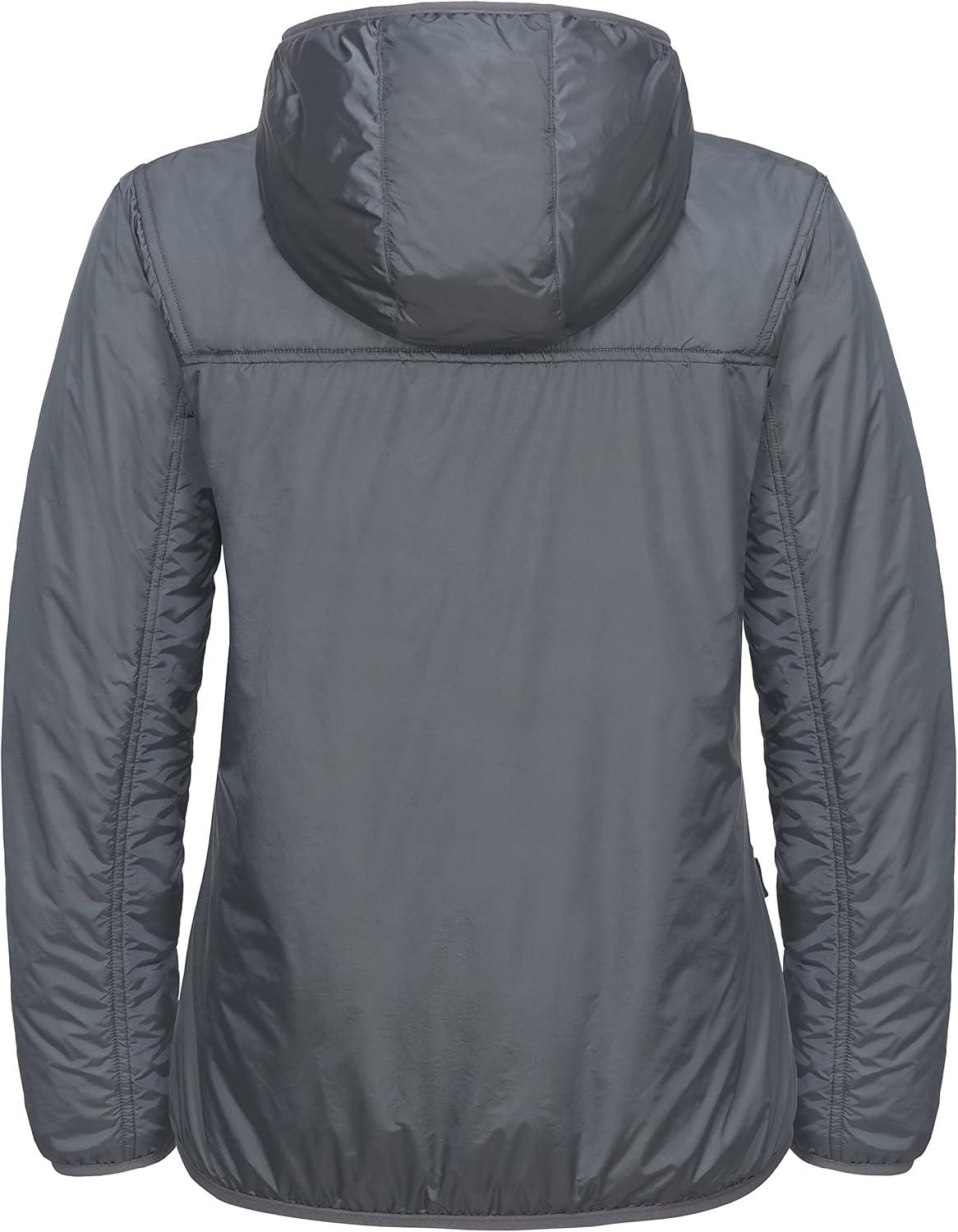 imageLittle Donkey Andy Womens Packable Lightweight Running Jacket Water Resistant Hooded Windbreaker for Hiking Cycling CampingB Insulation Gray