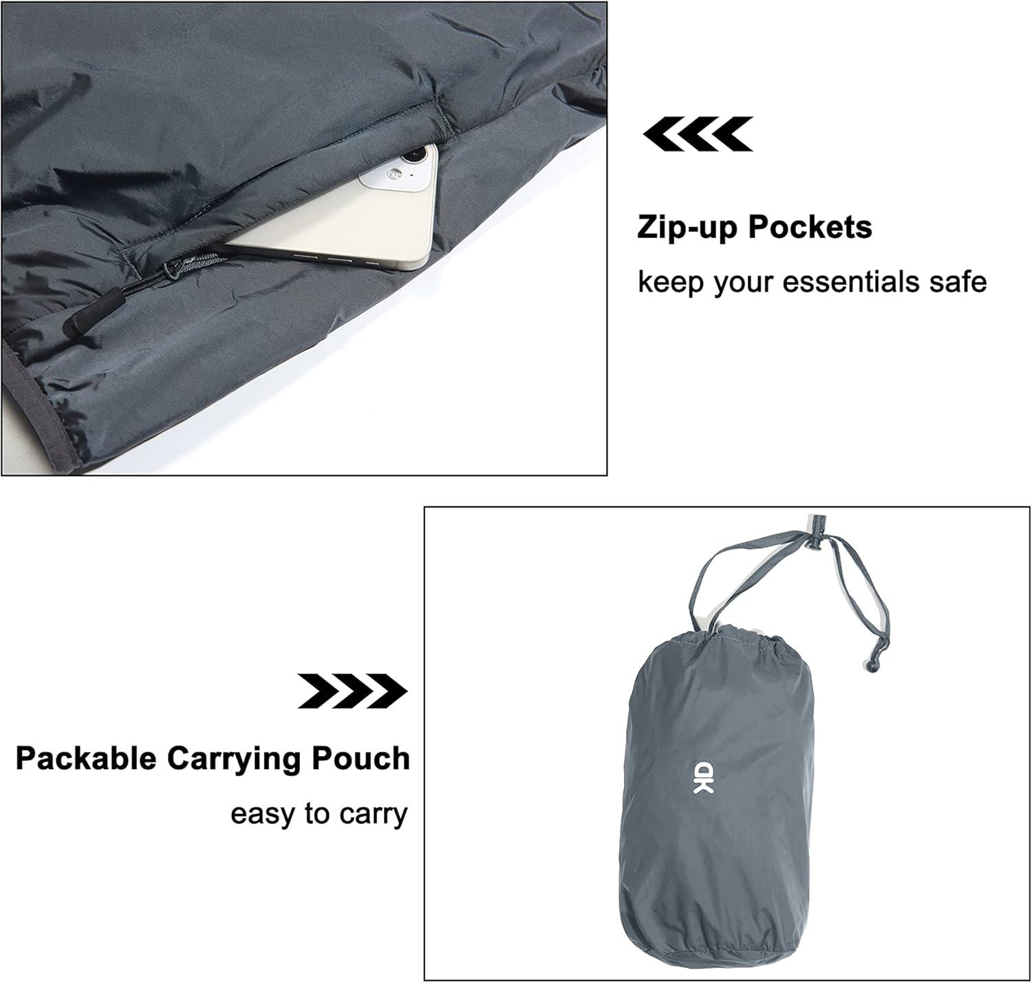 imageLittle Donkey Andy Womens Packable Lightweight Running Jacket Water Resistant Hooded Windbreaker for Hiking Cycling CampingB Insulation Gray