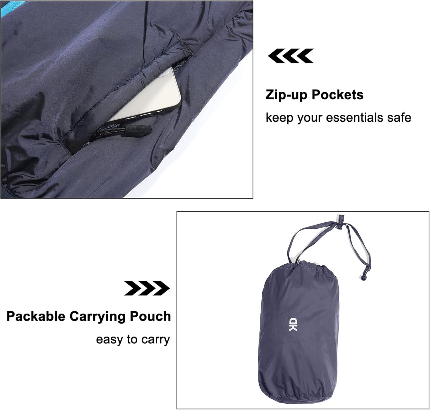 imageLittle Donkey Andy Womens Packable Lightweight Running Jacket Water Resistant Hooded Windbreaker for Hiking Cycling CampingB Insulation Navy Blue