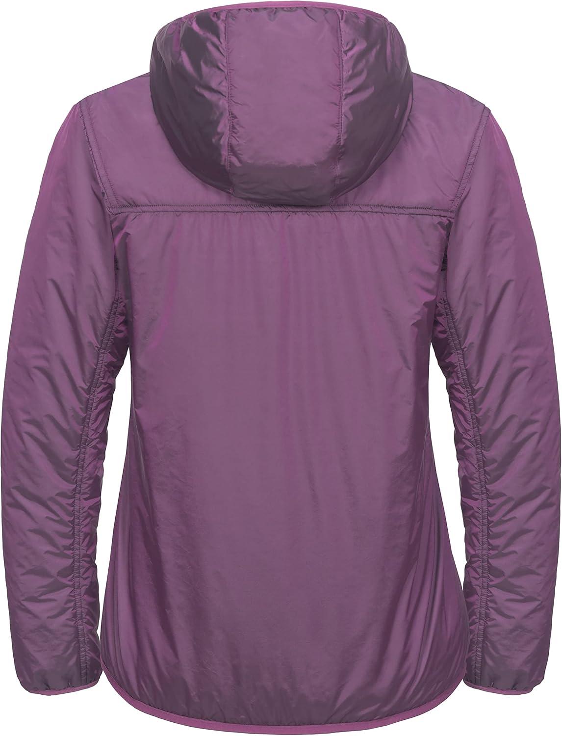 imageLittle Donkey Andy Womens Packable Lightweight Running Jacket Water Resistant Hooded Windbreaker for Hiking Cycling CampingB Insulation Purple