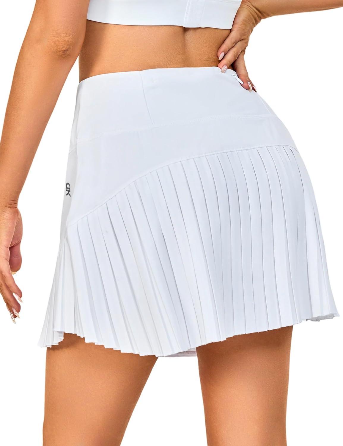 imageLittle Donkey Andy Womens Pleated Tennis Skirts Athletic Golf Skorts High Waisted Casual Workout Sports Running SkirtsAwhite