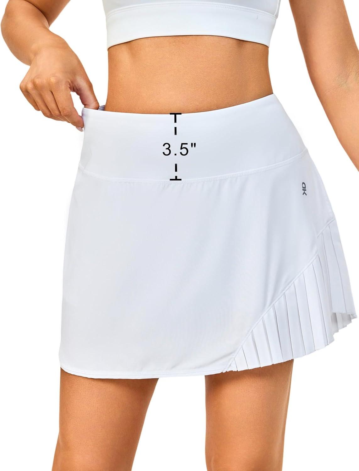imageLittle Donkey Andy Womens Pleated Tennis Skirts Athletic Golf Skorts High Waisted Casual Workout Sports Running SkirtsAwhite