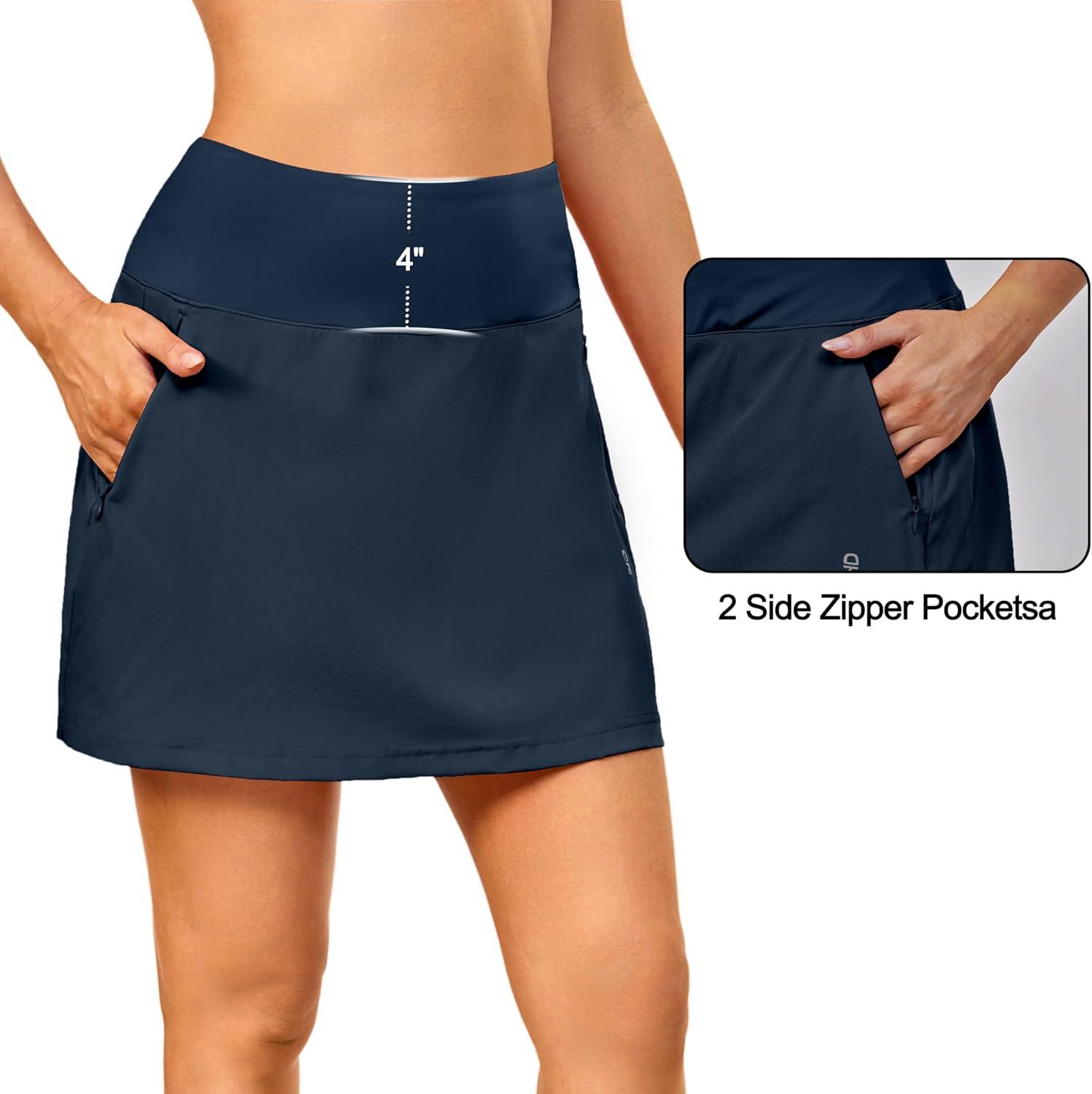 imageLittle Donkey Andy Womens Pleated Tennis Skirts Athletic Golf Skorts High Waisted Casual Workout Sports Running SkirtsBnavy Blue