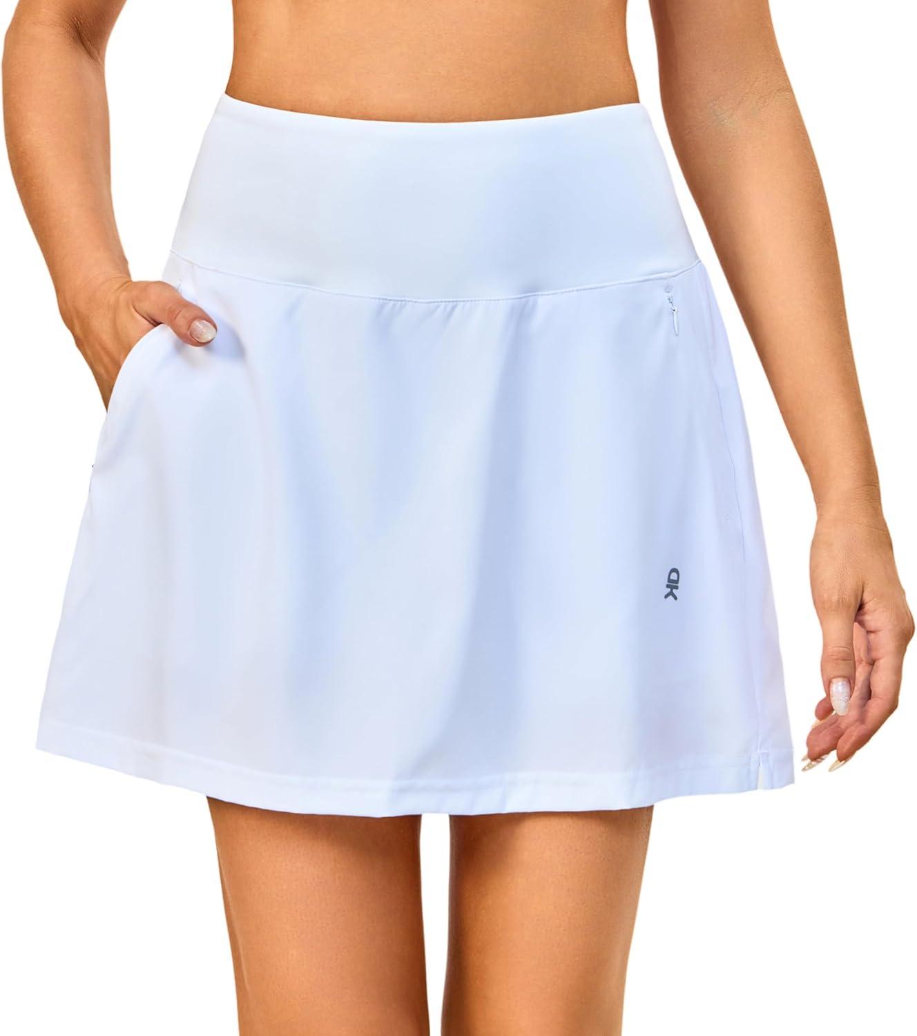 imageLittle Donkey Andy Womens Pleated Tennis Skirts Athletic Golf Skorts High Waisted Casual Workout Sports Running SkirtsBwhite