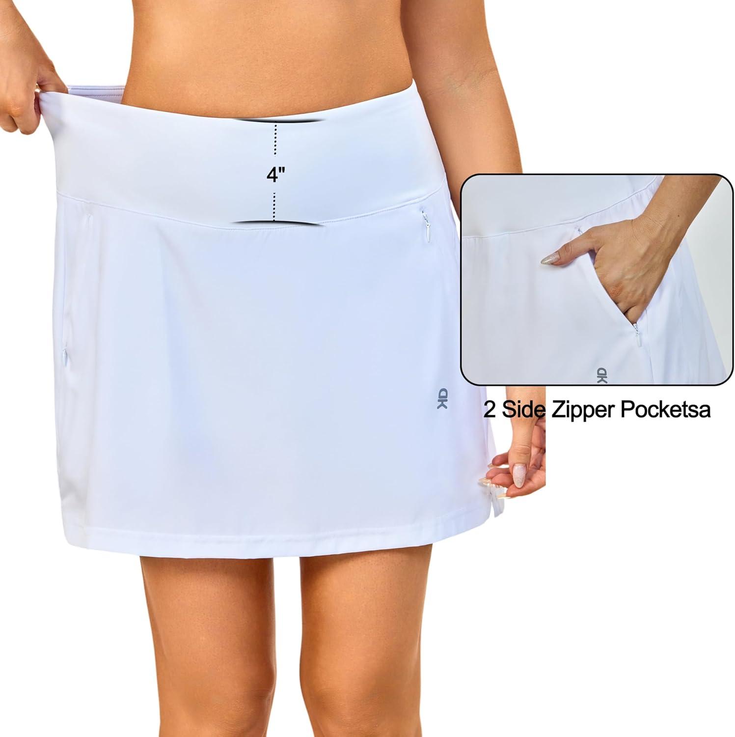 imageLittle Donkey Andy Womens Pleated Tennis Skirts Athletic Golf Skorts High Waisted Casual Workout Sports Running SkirtsBwhite