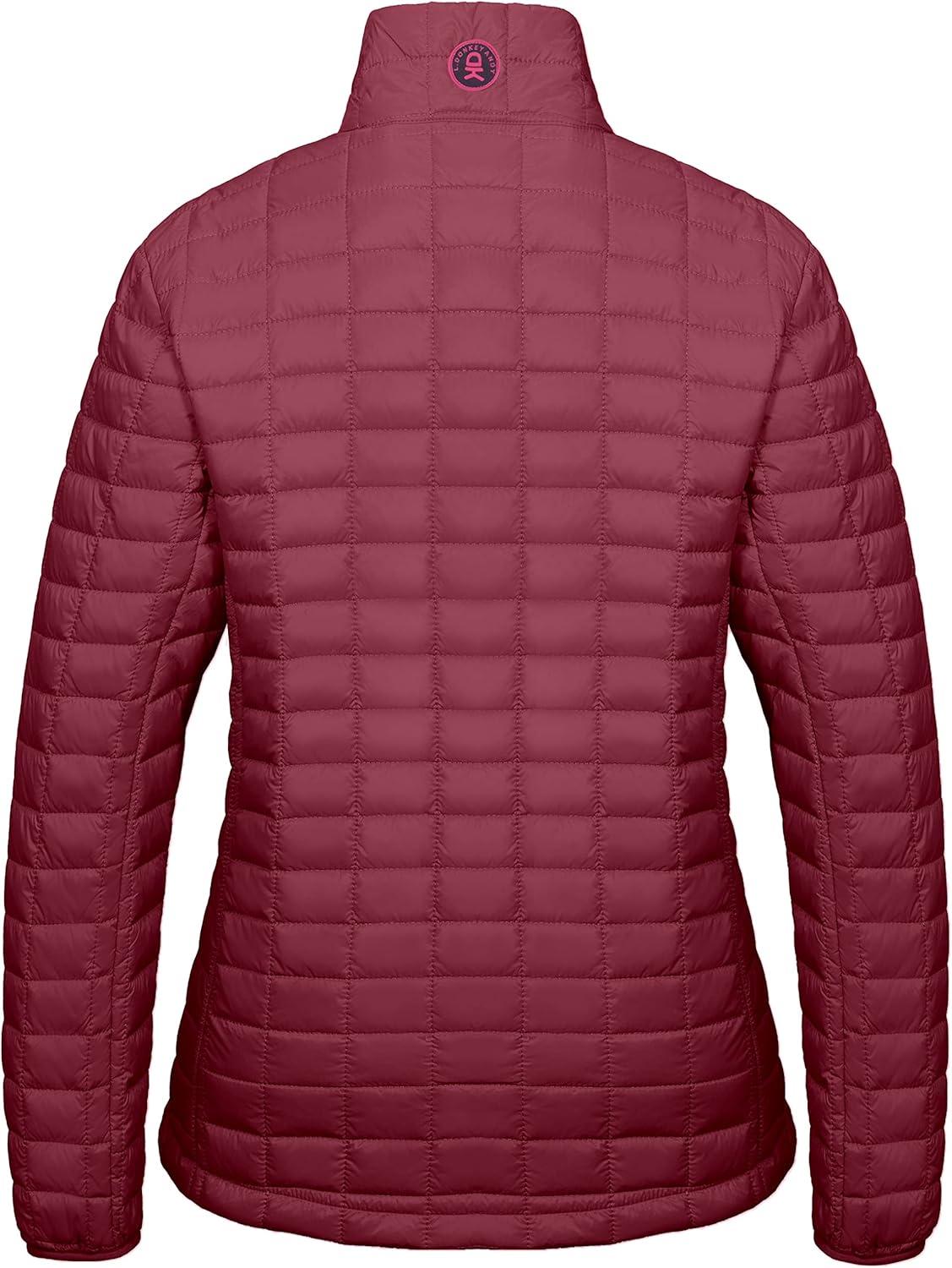 imageLittle Donkey Andy Womens Puffer Jacket Lightweight Warm Hiking Jacket with PostConsumer Synthetic InsulationDark Red