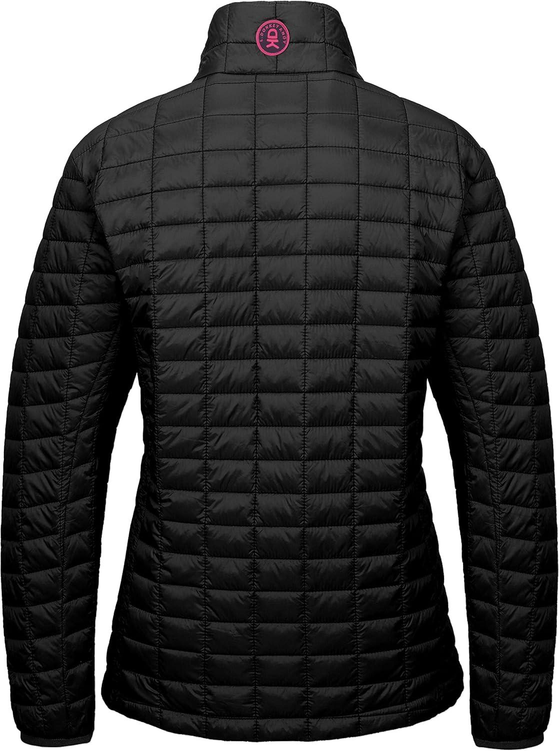imageLittle Donkey Andy Womens Puffer Jacket Lightweight Warm Hiking Jacket with PostConsumer Synthetic InsulationUpgrade Black