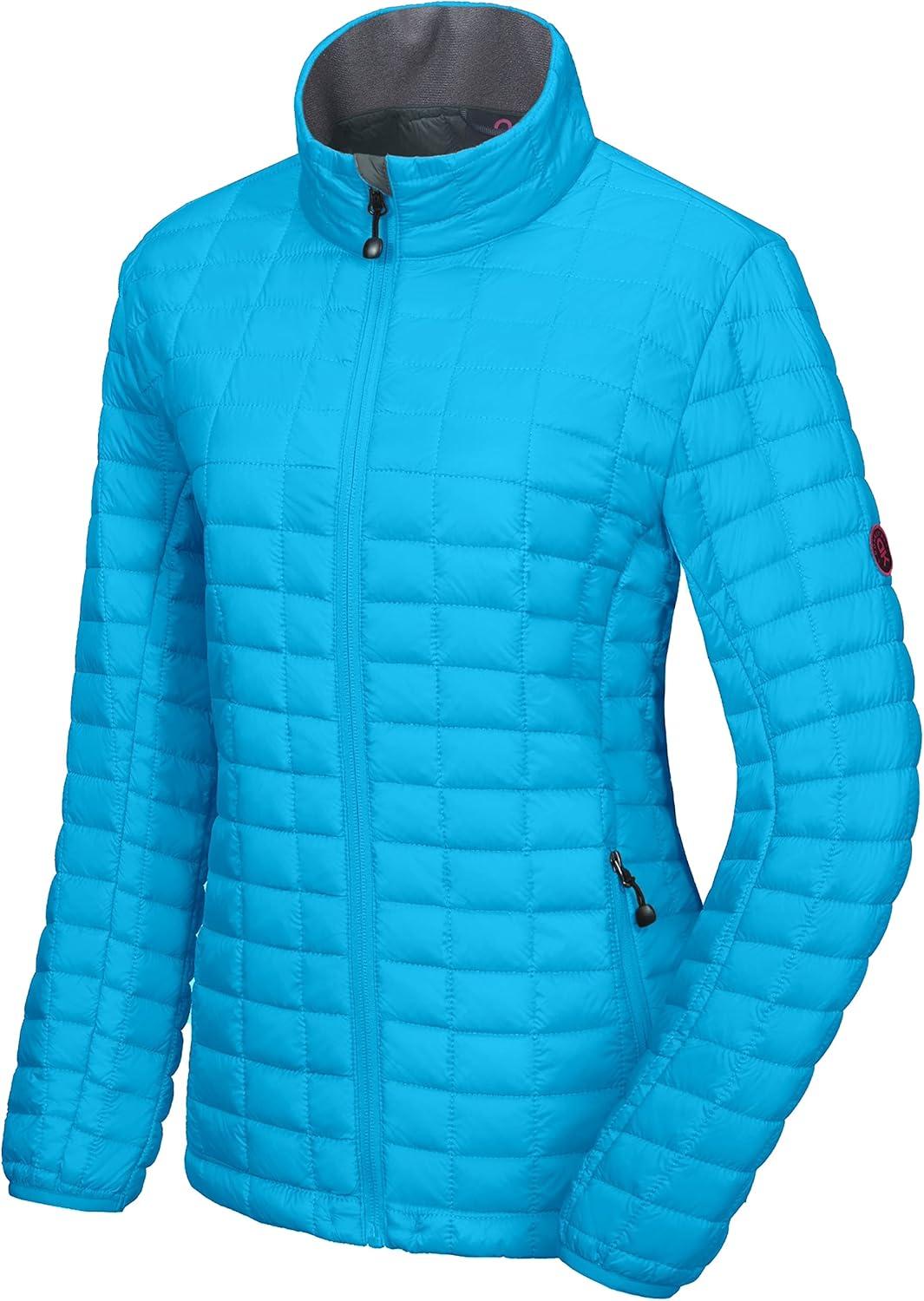 imageLittle Donkey Andy Womens Puffer Jacket Lightweight Warm Hiking Jacket with PostConsumer Synthetic InsulationUpgrade Blue