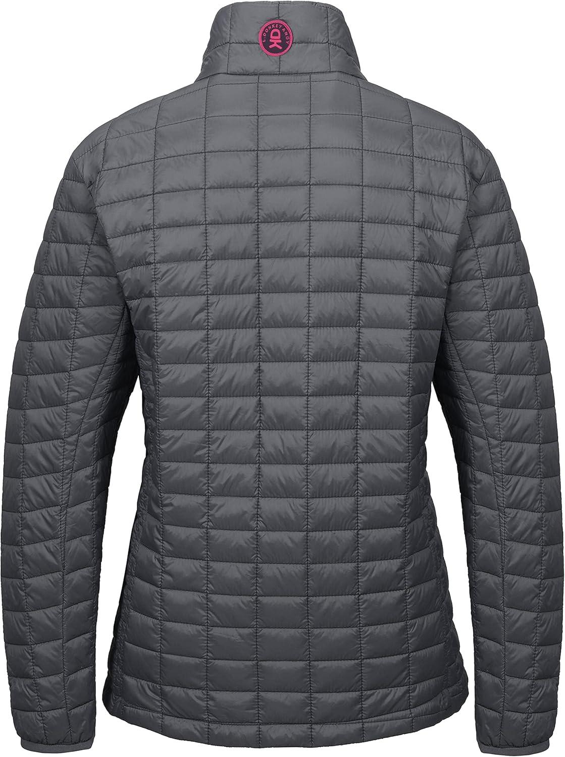 imageLittle Donkey Andy Womens Puffer Jacket Lightweight Warm Hiking Jacket with PostConsumer Synthetic InsulationUpgrade Grey