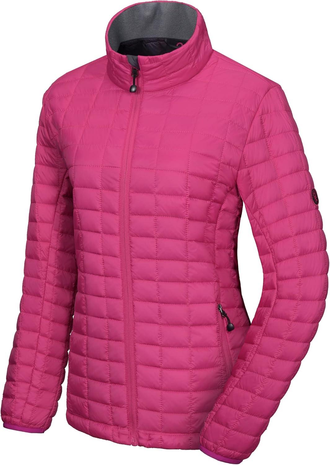imageLittle Donkey Andy Womens Puffer Jacket Lightweight Warm Hiking Jacket with PostConsumer Synthetic InsulationUpgrade Rose