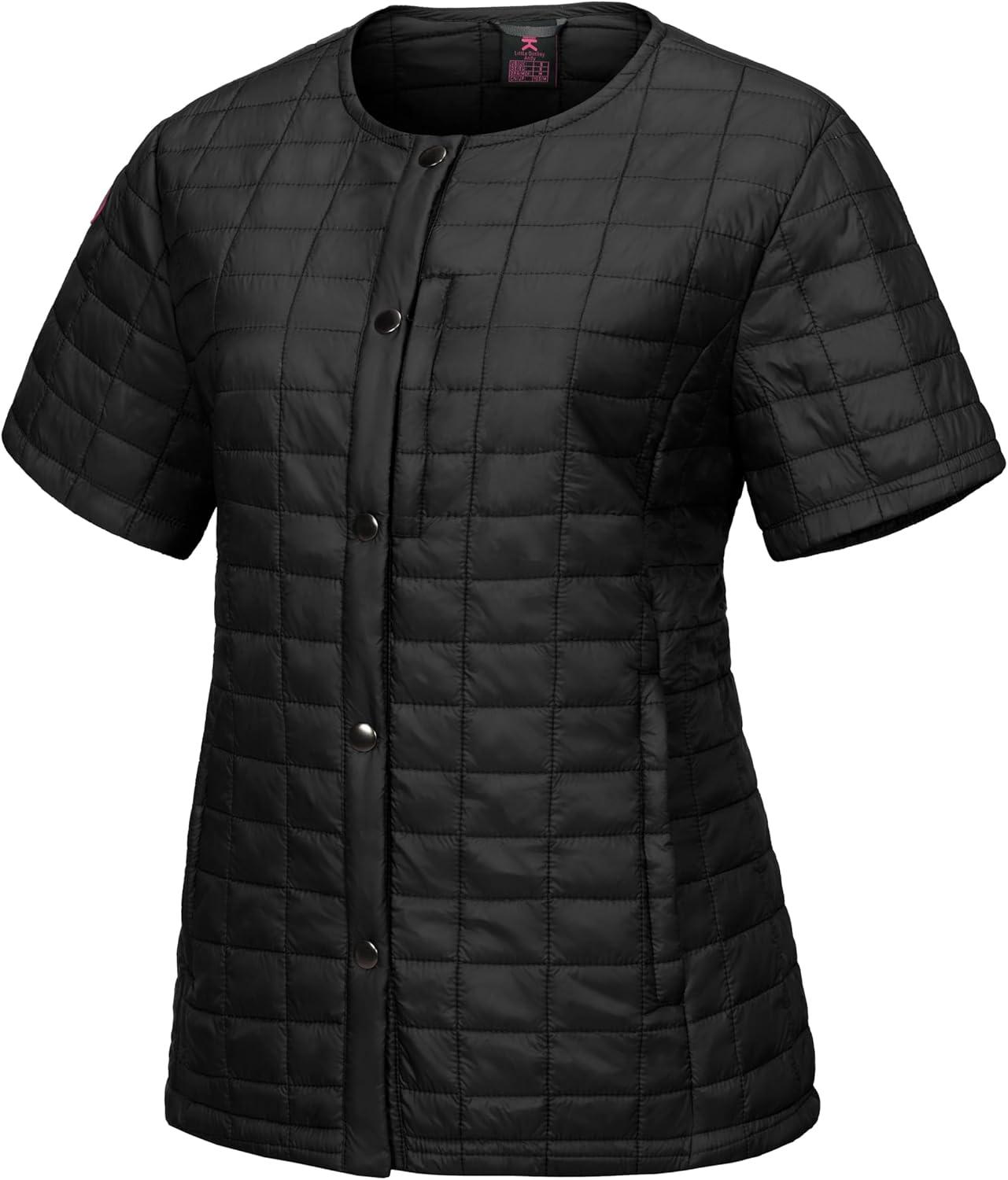imageLittle Donkey Andy Womens Puffer Vest Cap Sleeve Quilted Lightweight Down Jacket for Hiking TravelBlack