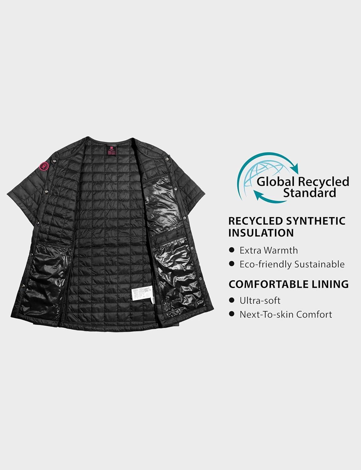 imageLittle Donkey Andy Womens Puffer Vest Cap Sleeve Quilted Lightweight Down Jacket for Hiking TravelBlack