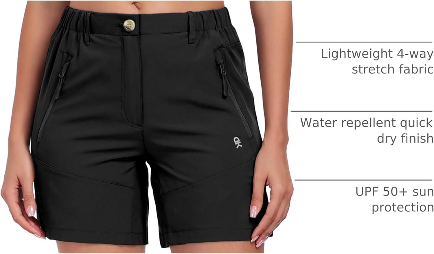 imageLittle Donkey Andy Womens Quick Dry Lightweight Stretch Shorts Outdoor Short Active Hiking GolfC Black