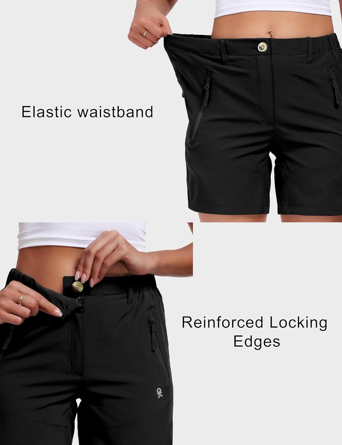 imageLittle Donkey Andy Womens Quick Dry Lightweight Stretch Shorts Outdoor Short Active Hiking GolfC Black