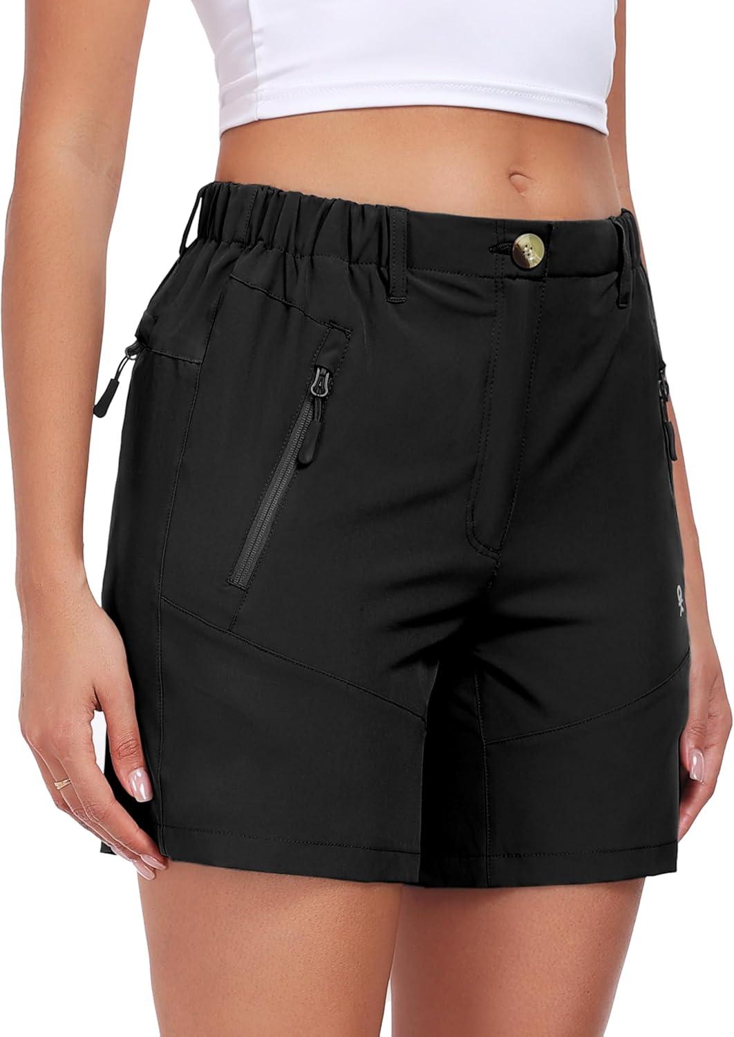 imageLittle Donkey Andy Womens Quick Dry Lightweight Stretch Shorts Outdoor Short Active Hiking GolfC Black