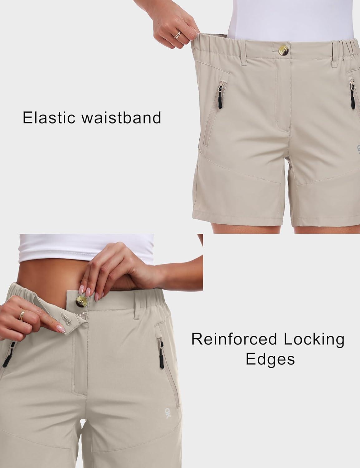 imageLittle Donkey Andy Womens Quick Dry Lightweight Stretch Shorts Outdoor Short Active Hiking GolfC Khaki