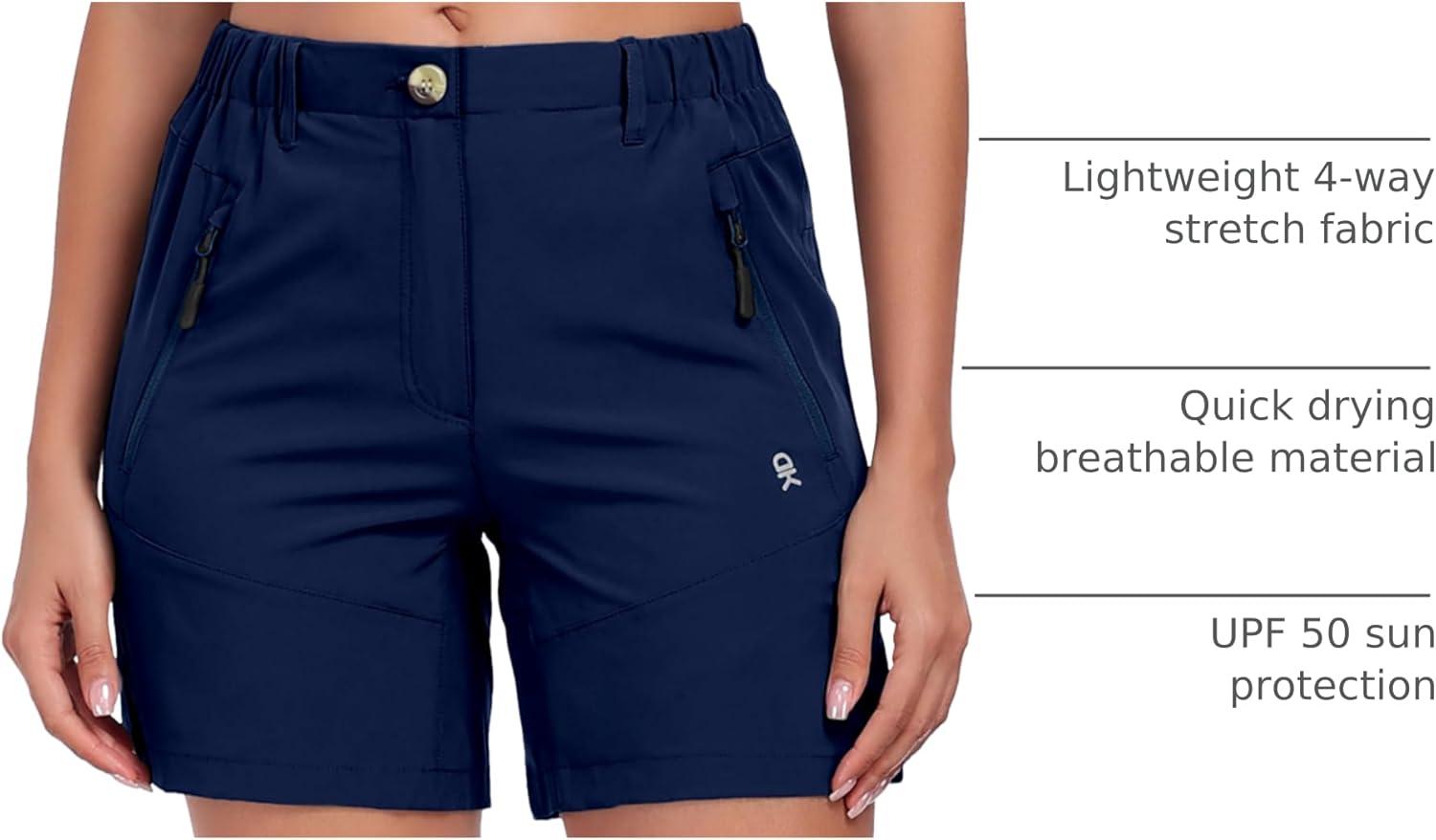 imageLittle Donkey Andy Womens Quick Dry Lightweight Stretch Shorts Outdoor Short Active Hiking GolfC Navy Blue