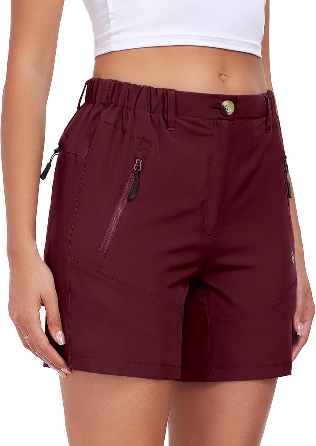 imageLittle Donkey Andy Womens Quick Dry Lightweight Stretch Shorts Outdoor Short Active Hiking GolfC Red