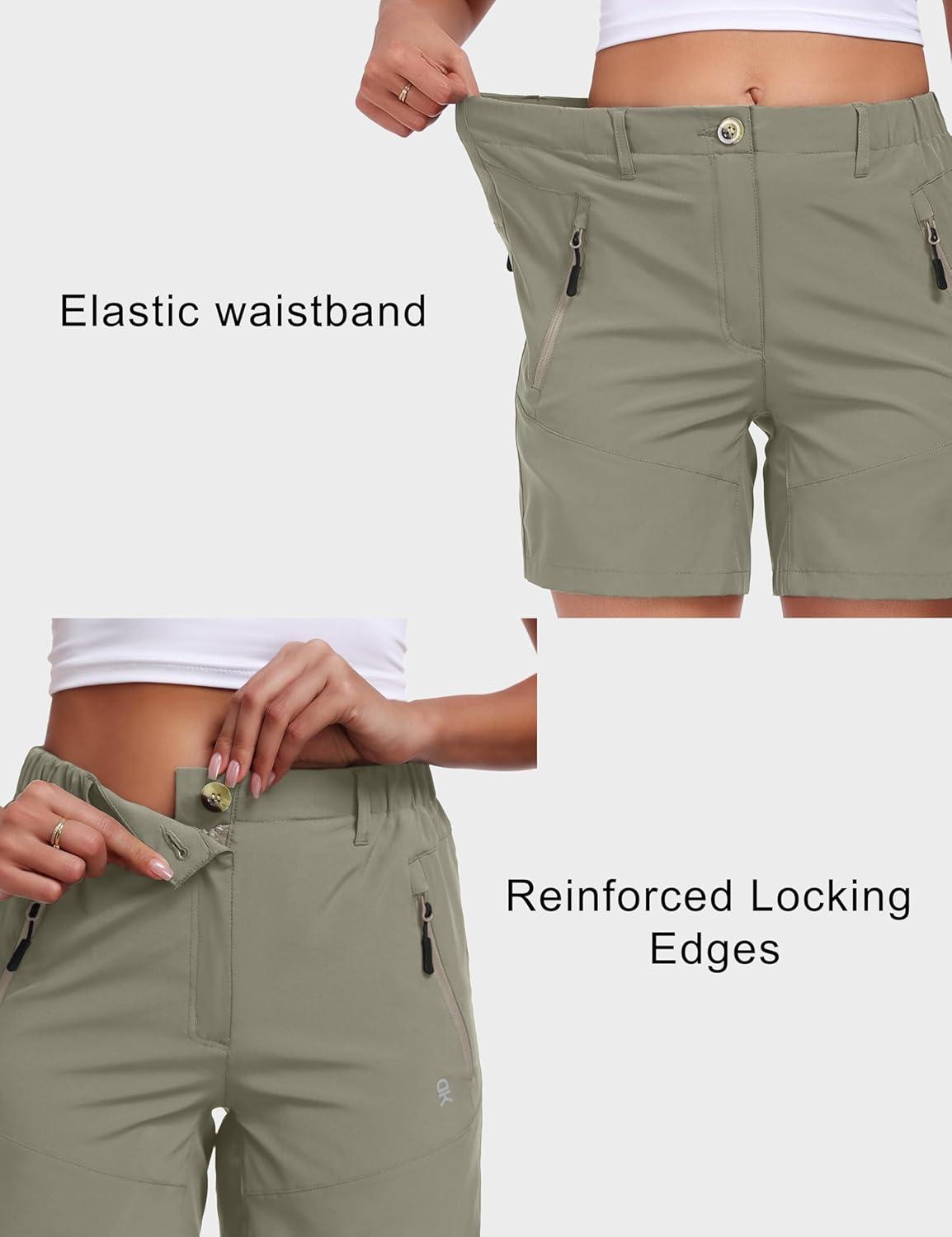 imageLittle Donkey Andy Womens Quick Dry Lightweight Stretch Shorts Outdoor Short Active Hiking GolfC Silver Sage