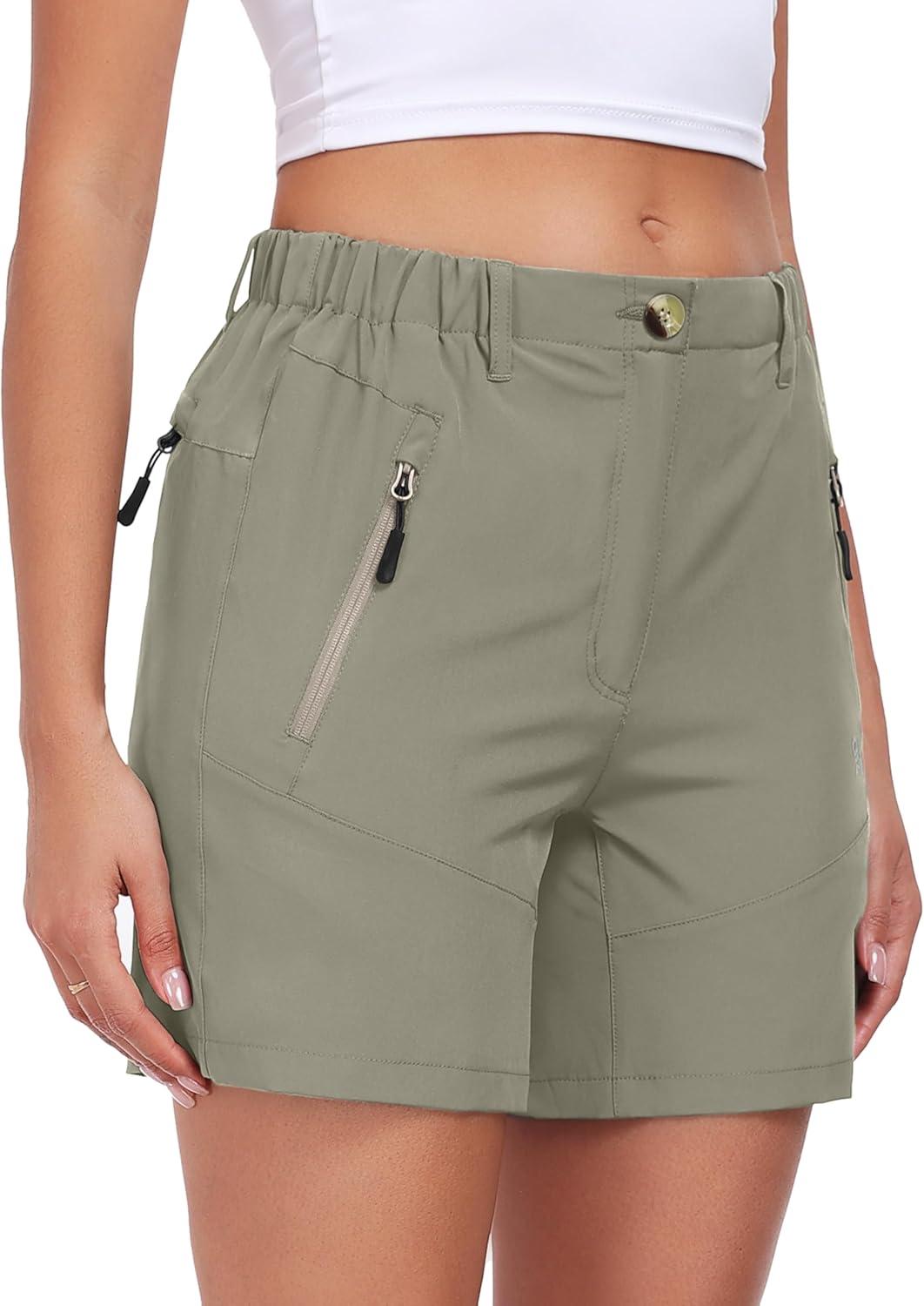 imageLittle Donkey Andy Womens Quick Dry Lightweight Stretch Shorts Outdoor Short Active Hiking GolfC Silver Sage