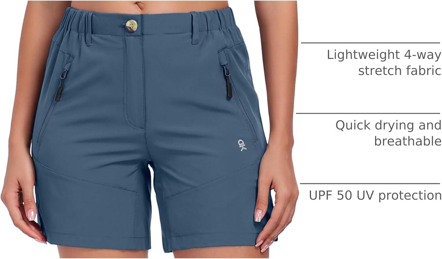 imageLittle Donkey Andy Womens Quick Dry Lightweight Stretch Shorts Outdoor Short Active Hiking GolfC Slate