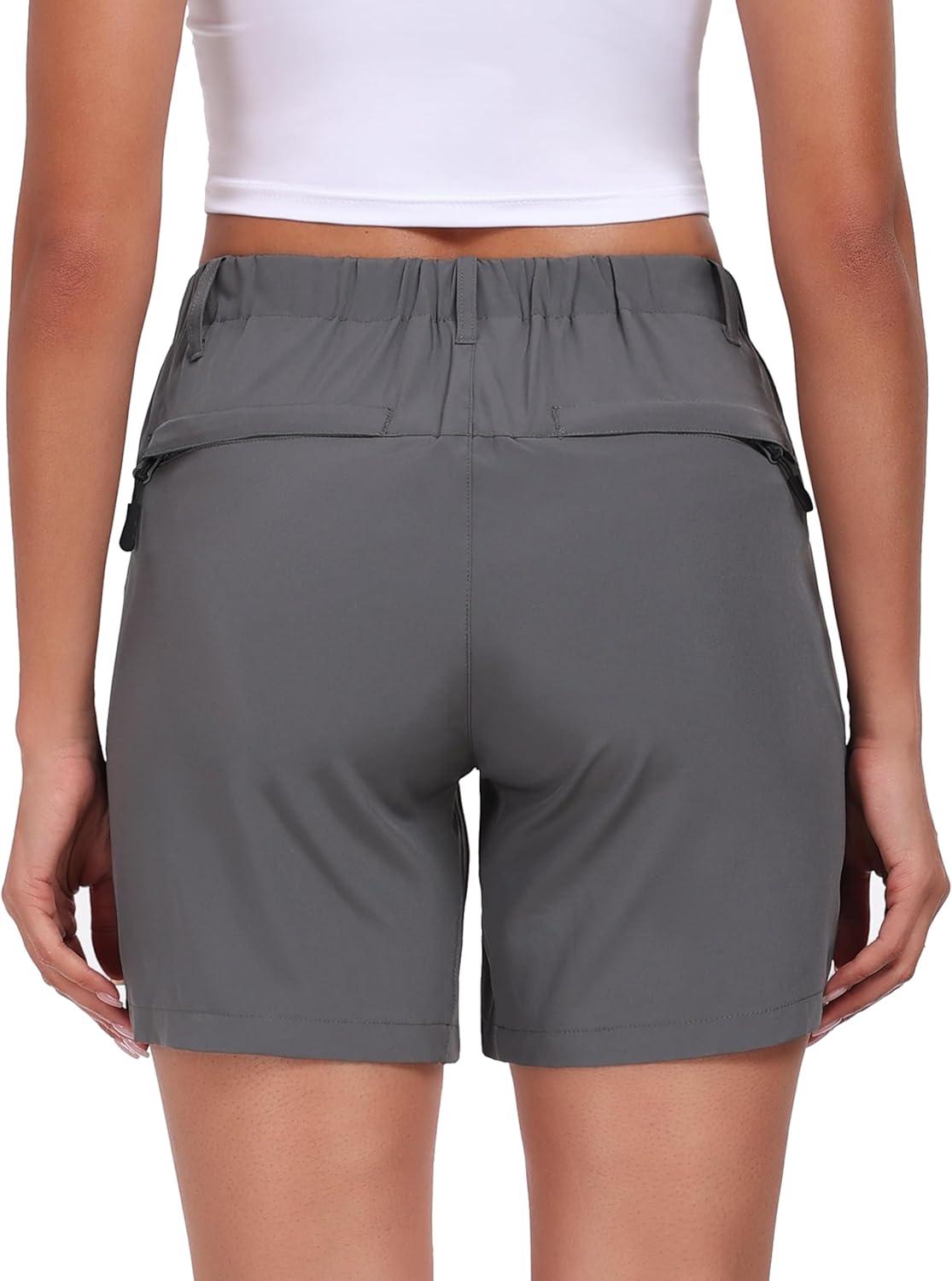 imageLittle Donkey Andy Womens Quick Dry Lightweight Stretch Shorts Outdoor Short Active Hiking GolfC Steel Gray