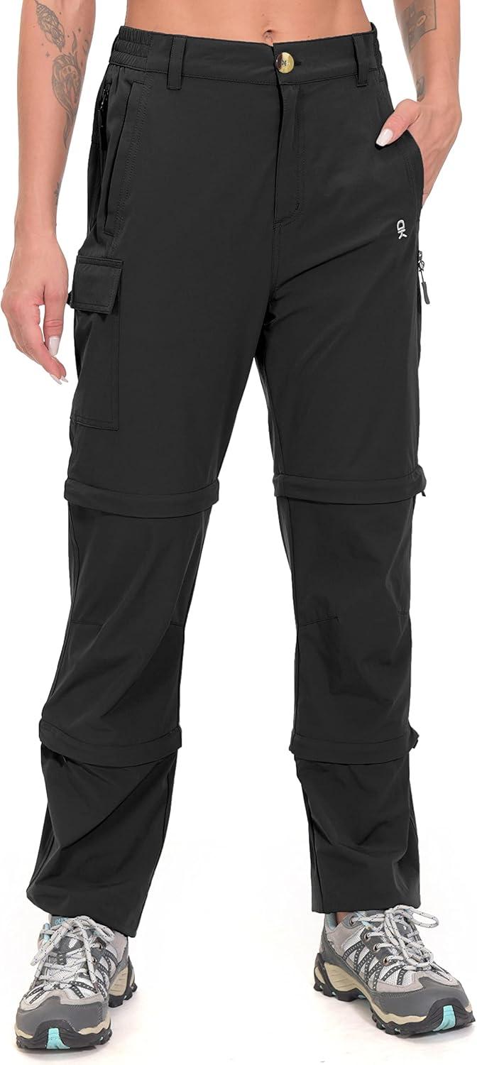imageLittle Donkey Andy Womens Stretch Convertible Pants Zip Off Quick Dry Hiking PantsBlack
