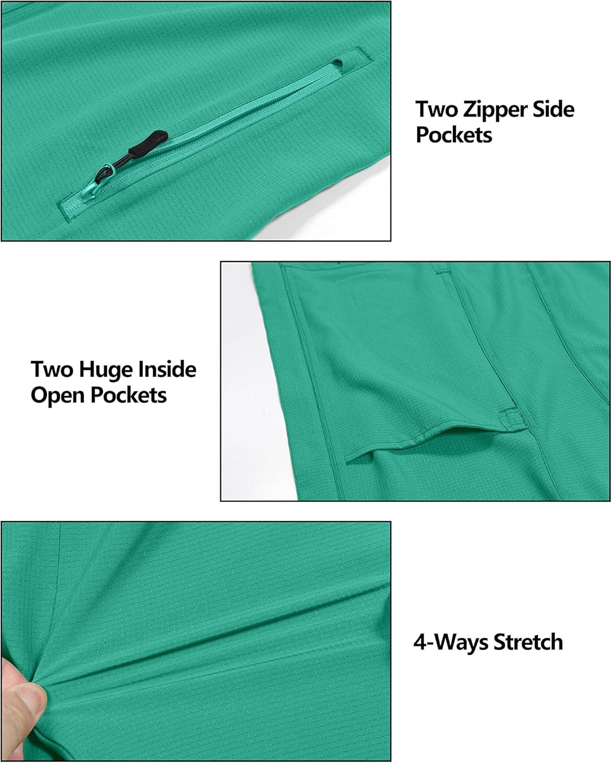 imageLittle Donkey Andy Womens Sun Protection Hoodie Jackets Long Sleeve UPF50 Shirts Hiking Travel Camp Air Holes Full ZipEmerald