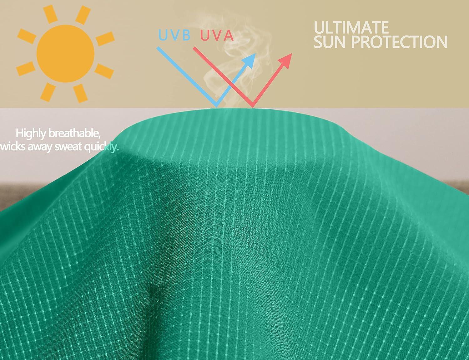 imageLittle Donkey Andy Womens Sun Protection Hoodie Jackets Long Sleeve UPF50 Shirts Hiking Travel Camp Air Holes Full ZipEmerald