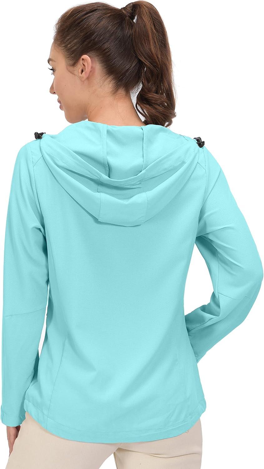 imageLittle Donkey Andy Womens Sun Protection Hoodie Jackets Long Sleeve UPF50 Shirts Hiking Travel Camp Air Holes Full ZipIsland Paradise
