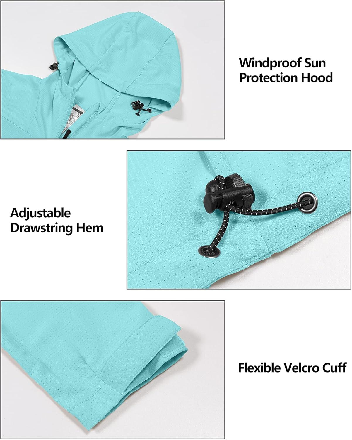 imageLittle Donkey Andy Womens Sun Protection Hoodie Jackets Long Sleeve UPF50 Shirts Hiking Travel Camp Air Holes Full ZipIsland Paradise