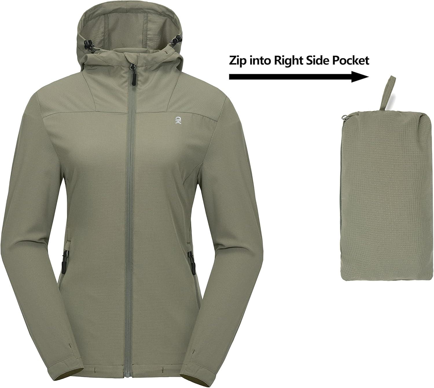 imageLittle Donkey Andy Womens Sun Protection Hoodie Jackets Long Sleeve UPF50 Shirts Hiking Travel Camp Air Holes Full ZipSage