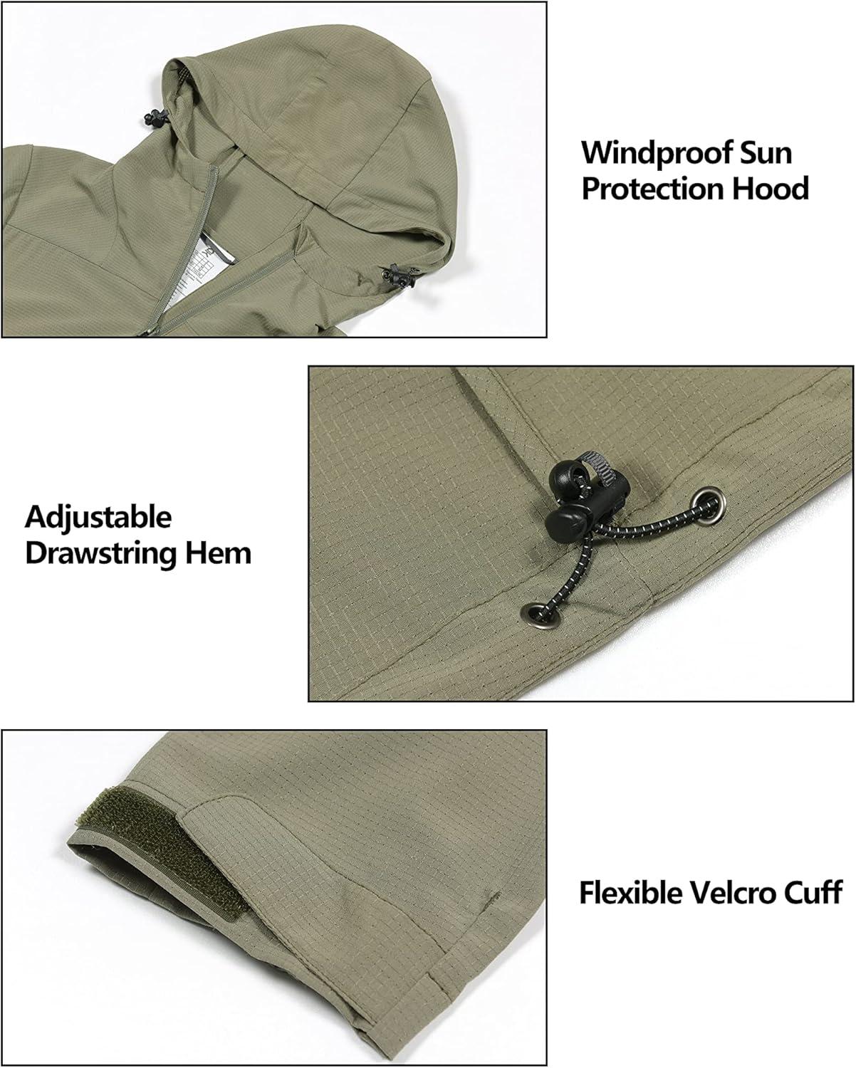 imageLittle Donkey Andy Womens Sun Protection Hoodie Jackets Long Sleeve UPF50 Shirts Hiking Travel Camp Air Holes Full ZipSage