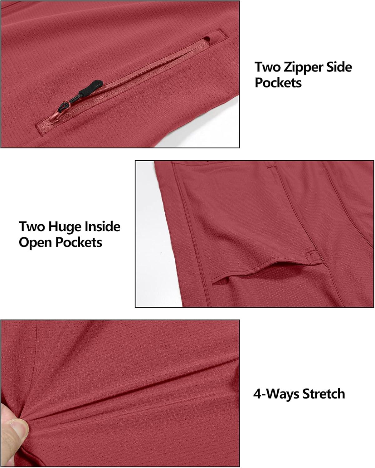 imageLittle Donkey Andy Womens Sun Protection Hoodie Jackets Long Sleeve UPF50 Shirts Hiking Travel Camp Air Holes Full ZipWatermelon Red
