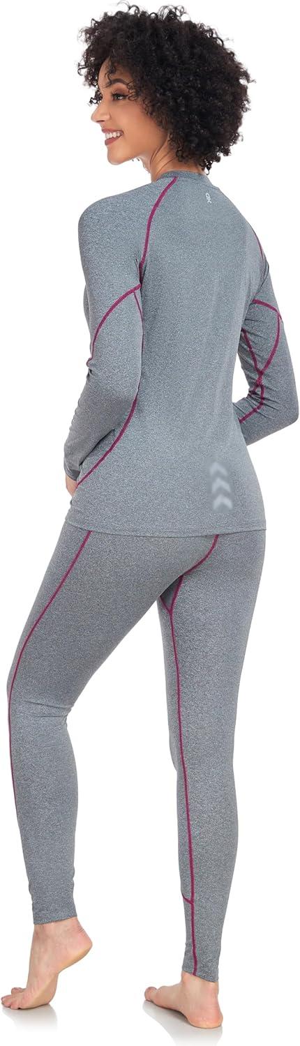 imageLittle Donkey Andy Womens Thermal Underwear Sets Lightweight Warm Base Layers Quick Dry Wicking Top and Bottom for Winter2 Gray