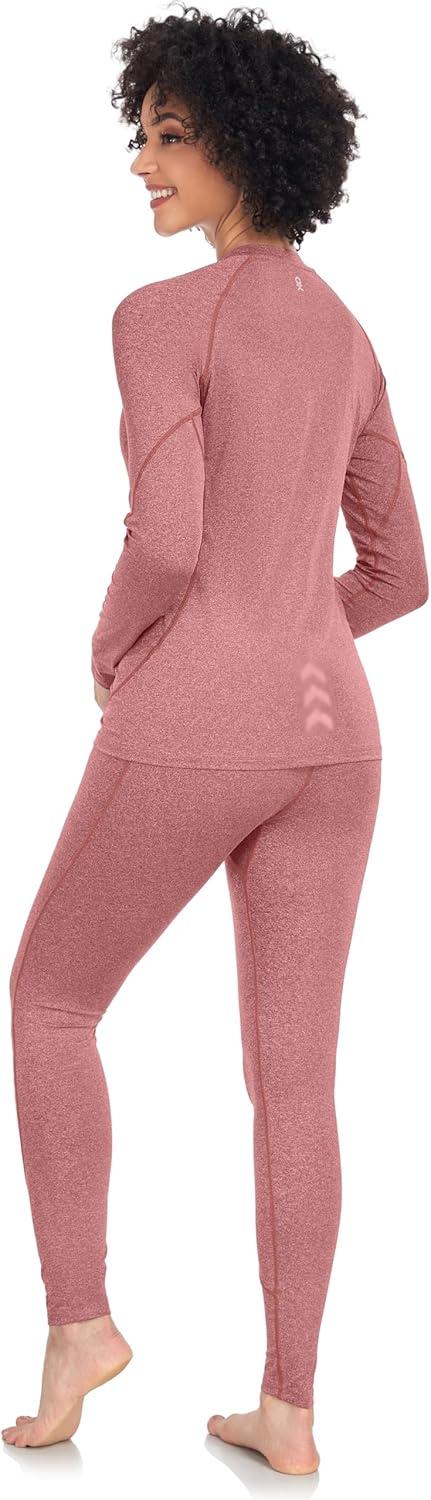 imageLittle Donkey Andy Womens Thermal Underwear Sets Lightweight Warm Base Layers Quick Dry Wicking Top and Bottom for Winter4 Red