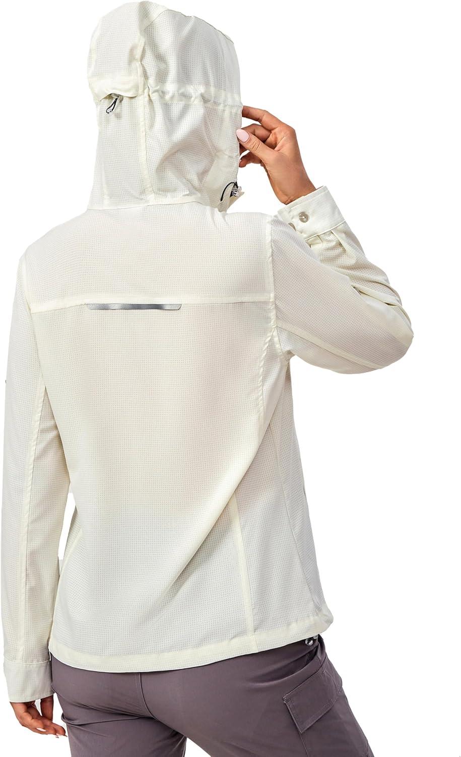imageLittle Donkey Andy Womens UPF 50 Hoodie Jackets Long Sleeve Breathable Lightweight Hiking Shirt AirHoles Tech