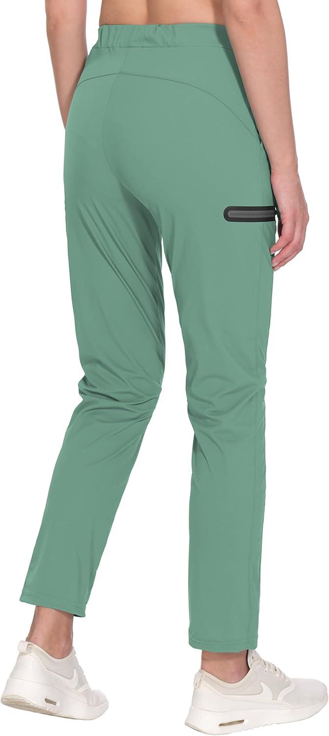 imageLittle Donkey Andy Womens UltraStretch Quick Dry Lightweight Ankle Pants Drawstring Active Travel HikingA11 Light Green