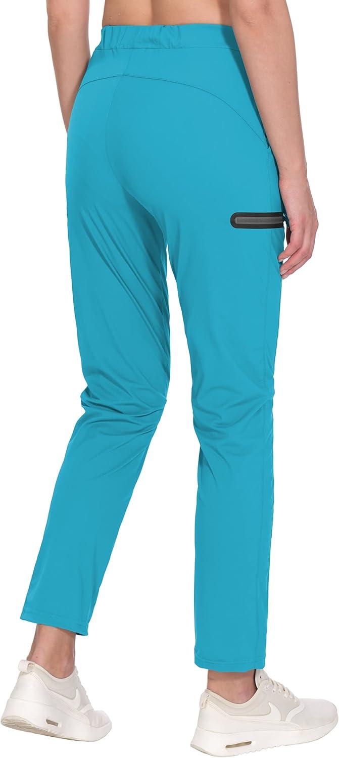 imageLittle Donkey Andy Womens UltraStretch Quick Dry Lightweight Ankle Pants Drawstring Active Travel HikingA13 Blue Atoll
