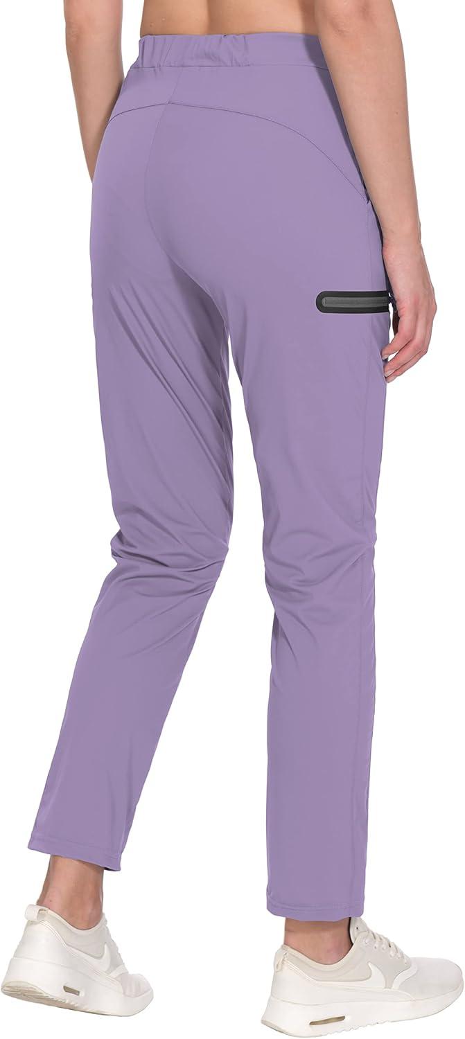 imageLittle Donkey Andy Womens UltraStretch Quick Dry Lightweight Ankle Pants Drawstring Active Travel HikingA14 Light Purple