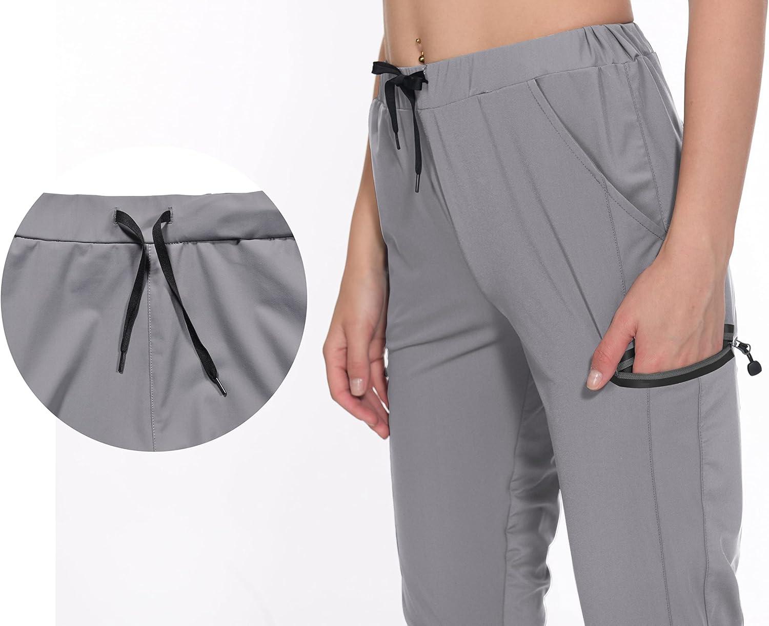 imageLittle Donkey Andy Womens UltraStretch Quick Dry Lightweight Ankle Pants Drawstring Active Travel HikingA2 Gray