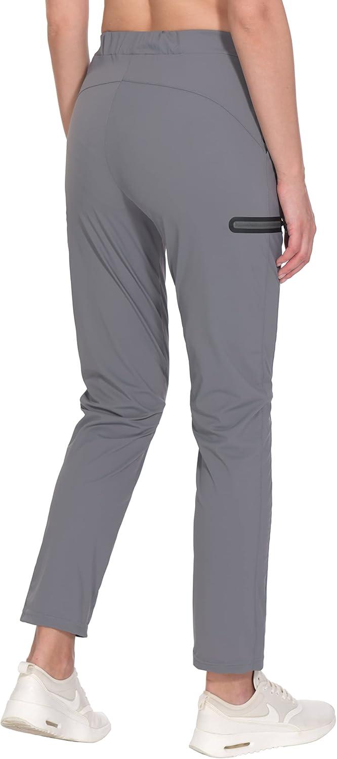 imageLittle Donkey Andy Womens UltraStretch Quick Dry Lightweight Ankle Pants Drawstring Active Travel HikingA2 Gray