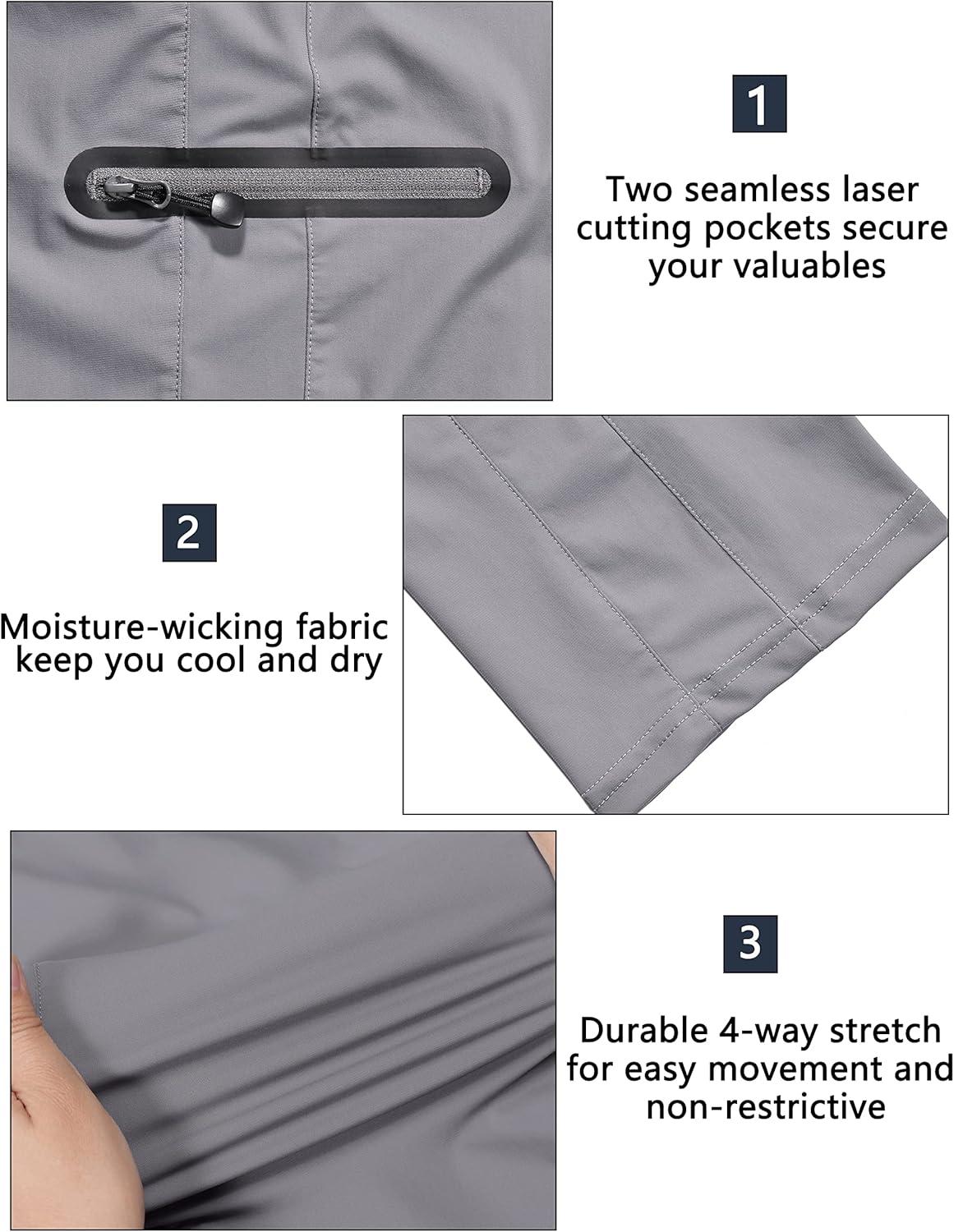 imageLittle Donkey Andy Womens UltraStretch Quick Dry Lightweight Ankle Pants Drawstring Active Travel HikingA2 Gray