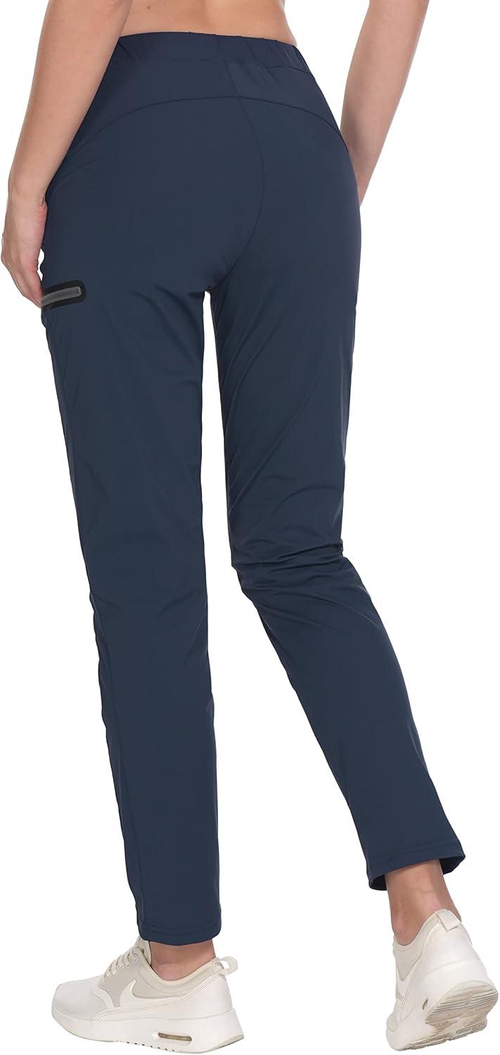 imageLittle Donkey Andy Womens UltraStretch Quick Dry Lightweight Ankle Pants Drawstring Active Travel HikingA3 Navy Blue