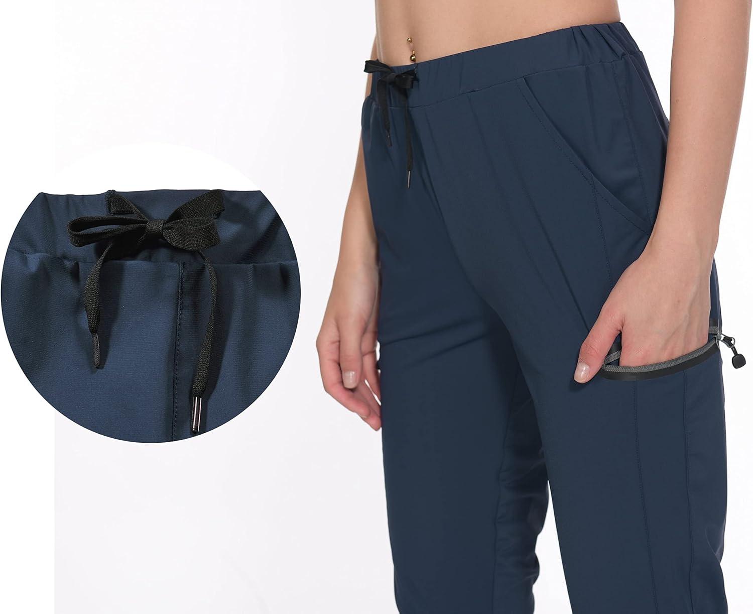 imageLittle Donkey Andy Womens UltraStretch Quick Dry Lightweight Ankle Pants Drawstring Active Travel HikingA3 Navy Blue
