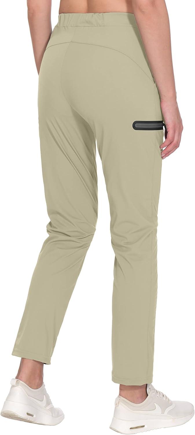 imageLittle Donkey Andy Womens UltraStretch Quick Dry Lightweight Ankle Pants Drawstring Active Travel HikingA4 Khaki