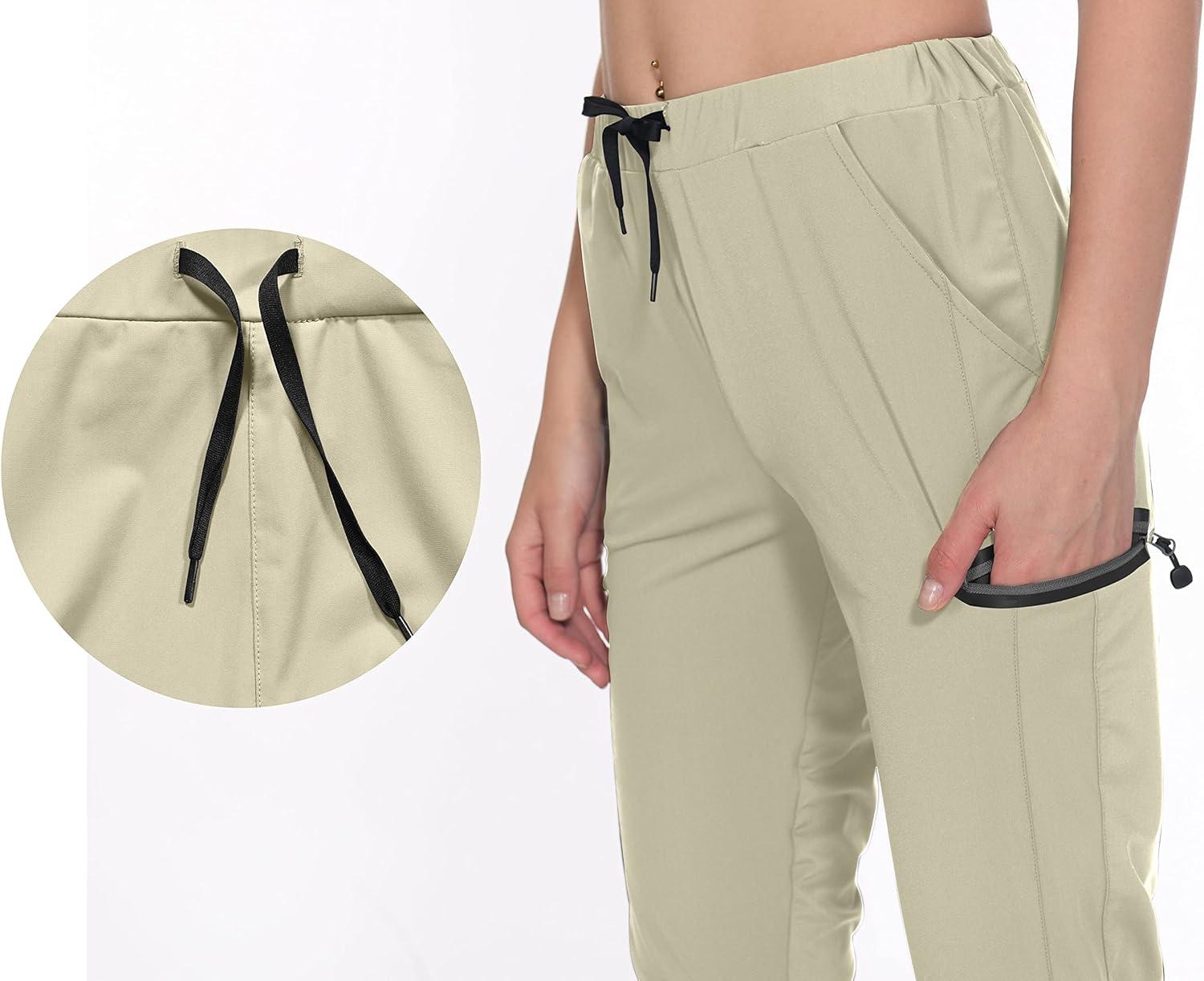 imageLittle Donkey Andy Womens UltraStretch Quick Dry Lightweight Ankle Pants Drawstring Active Travel HikingA4 Khaki