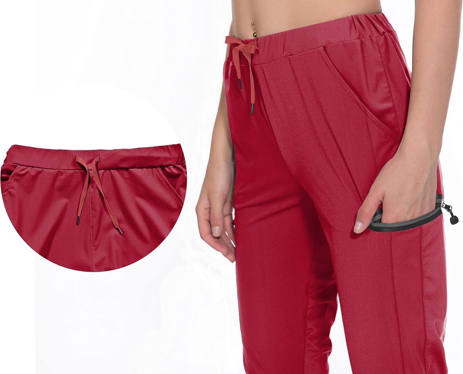imageLittle Donkey Andy Womens UltraStretch Quick Dry Lightweight Ankle Pants Drawstring Active Travel HikingA9 Red